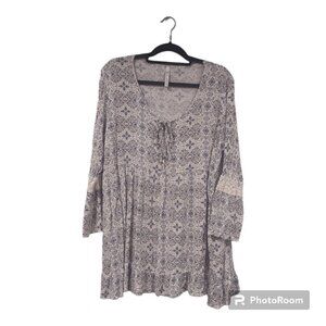 Women's Boho Peasant Tunic Crochet Detailing Size 3X